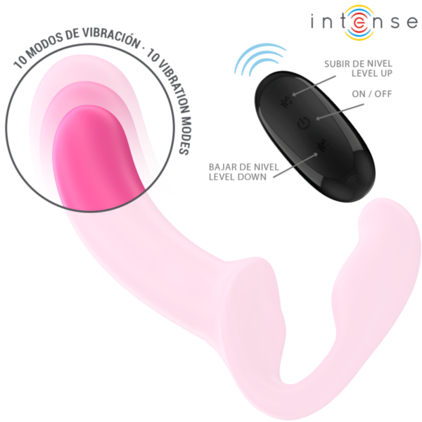 Intense - amy vibrador doble 20 cm rosa control remoto