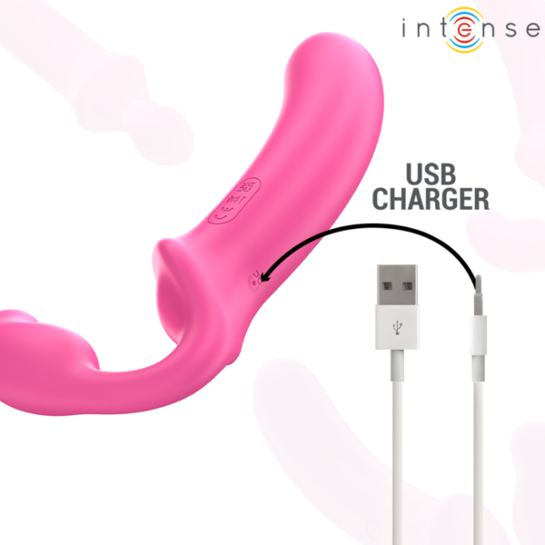 Intense - amy vibrador doble 20 cm rosa control remoto