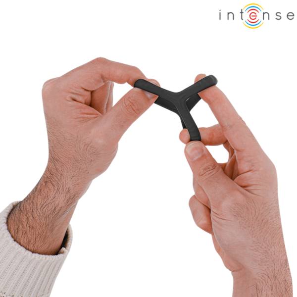 Intense - carson anillo doble para pene silicona negro modelo 4
