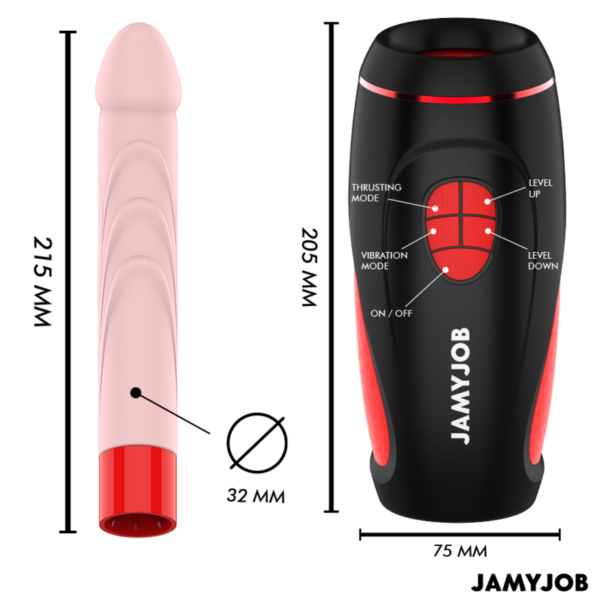 Jamyjob - pyston base masturbador automÁtico con dildo control remoto