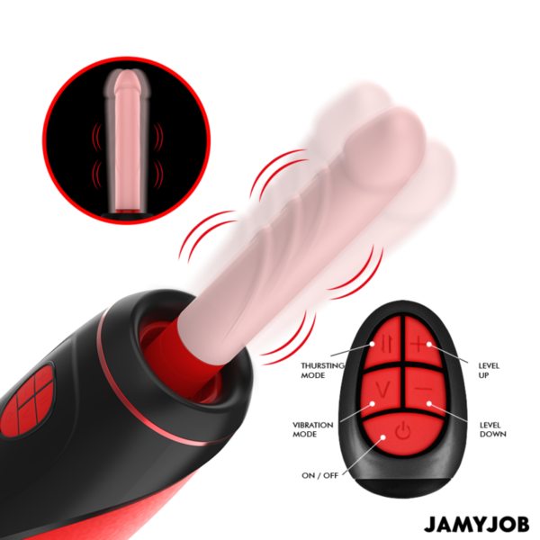 Jamyjob - pyston base masturbador automÁtico con dildo control remoto