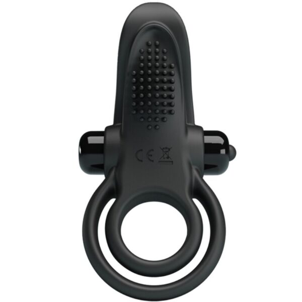 Pretty love - doble anillo vibrador + estimulador clÍtoris 10 vibraciones negro