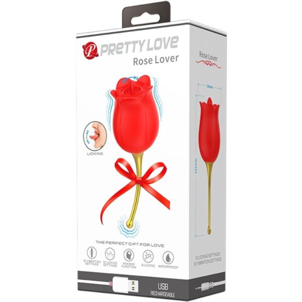 Pretty love - rose lover rosa estimuladora de clÍtoris 12 vibraciones rojo