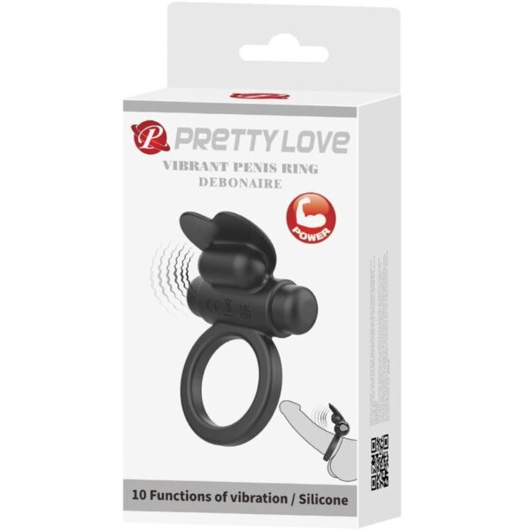 Pretty love - debonaire anillo vibrador conejo 10 vibraciones negro