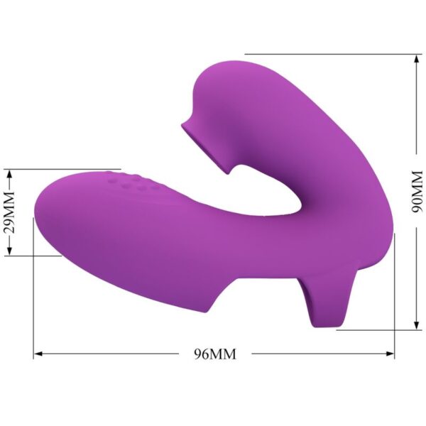 Pretty love - athena vibrador de dedo con estimulador clÍtoris morado