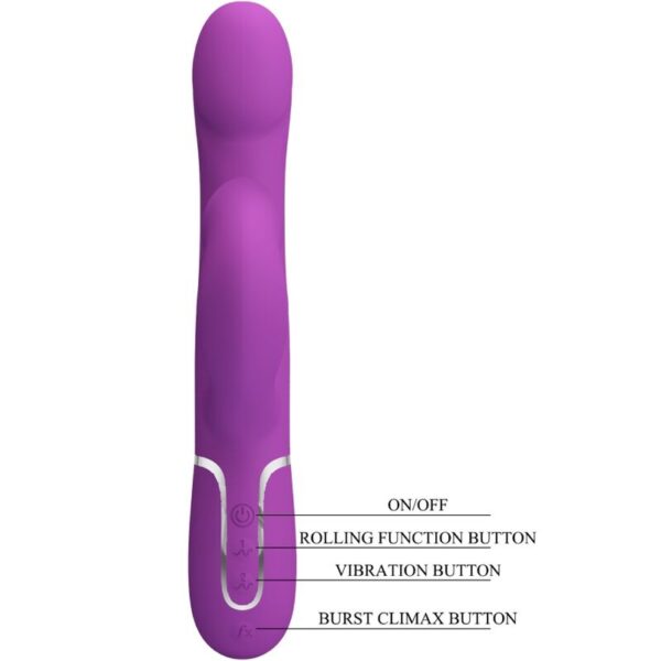 Pretty love - vibrador & estimulador multifunciÓn 4 en 1 morado