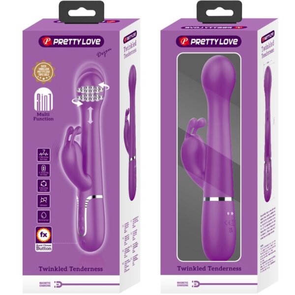 Pretty love - dejon vibrador rabbit multifunciÓn 3 en 1 morado