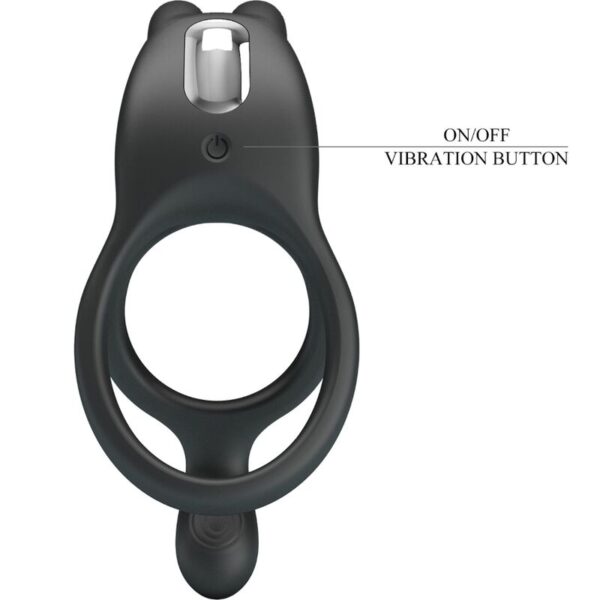Pretty love - seth doble anillo vibrador rabbit 7 vibraciones negro