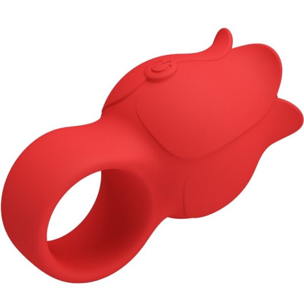 Pretty love - jae vibrador de dedo forma de rosa 10 vibraciones rojo
