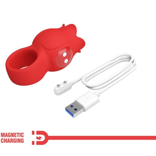 Pretty love - jae vibrador de dedo forma de rosa 10 vibraciones rojo