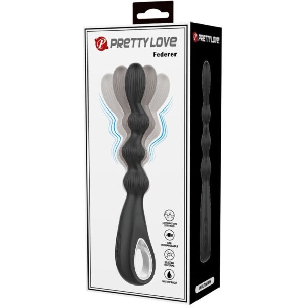 Pretty love - federer vibrador anal 12 vibraciones negro