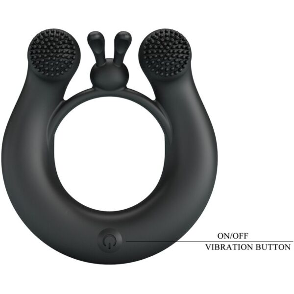 Pretty love - dahlia anillo vibrador + estimulador de clÍtois 12 vibraciones negro