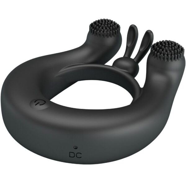 Pretty love - dahlia anillo vibrador + estimulador de clÍtois 12 vibraciones negro