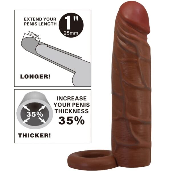 Pretty love - kaile funda para pene con extensiÓn de 2.5 cm mulato