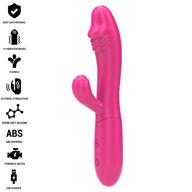 Intense - ivy vibrador flexible 10 vibraciones con lengua estimuladora rosa