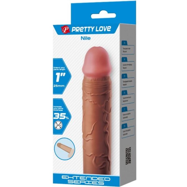 Pretty love - nile funda para pene con extensiÓn de 2.5 cm mulato