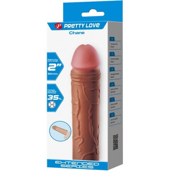 Pretty love - chane funda para pene con extensiÓn de 5 cm mulato