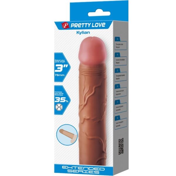 Pretty love - kylian funda para pene con extensiÓn de 7.6 cm mulato