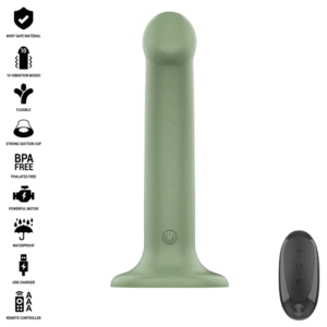 Intense - becca vibrador con ventosa 10 vibraciones verde control remoto