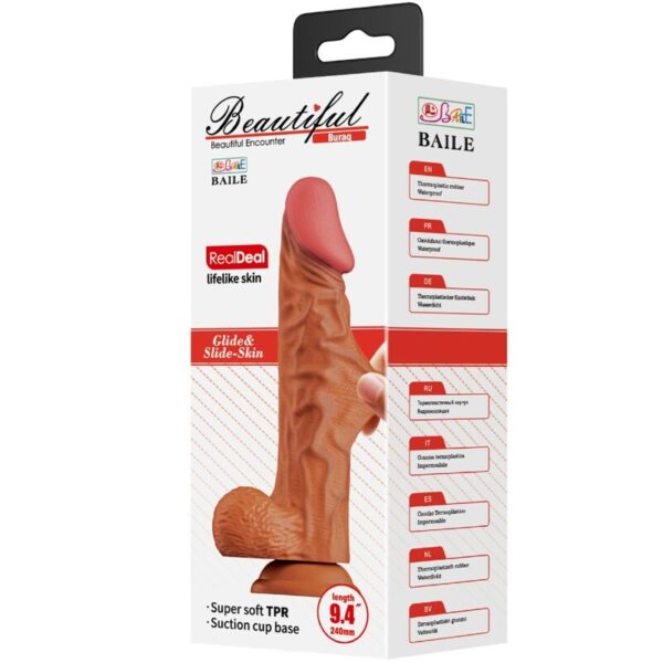 Baile - buraq dildo realÍstico 24 cm natural