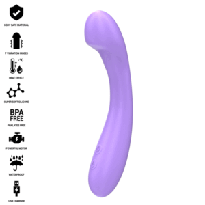 Intense - becky vibrador 19 cm calentable 7 vibraciones morado