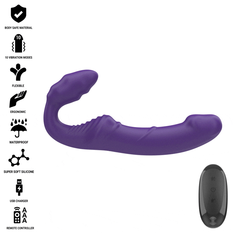 Intense - jill vibrador doble 20 cm violeta control remoto