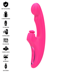 Intense - emi vibrador 13,5 cm multifunciÓn 3 en 1 10 vibraciones rosa