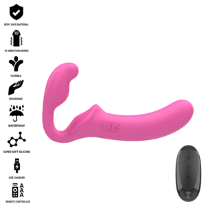Intense - amy vibrador doble 20 cm rosa control remoto
