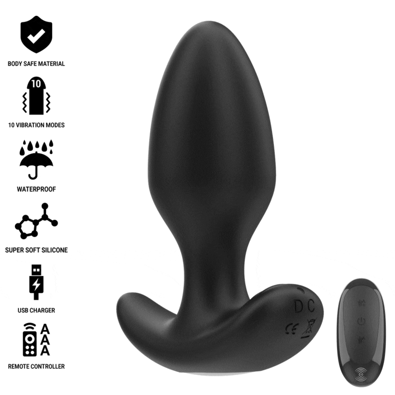 Intense - joey plug anal 10 vibraciones negro control remoto