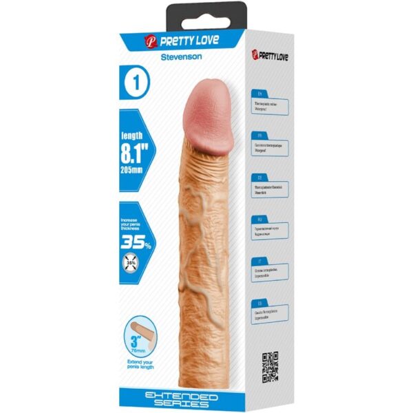 Pretty love - stevenson funda pene con extensiÓn de 7.6 cm natural