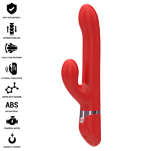 Intense - lele vibrador multifunciÓn rotatorio & oscilaciÓn & estimulaciÓn rojo