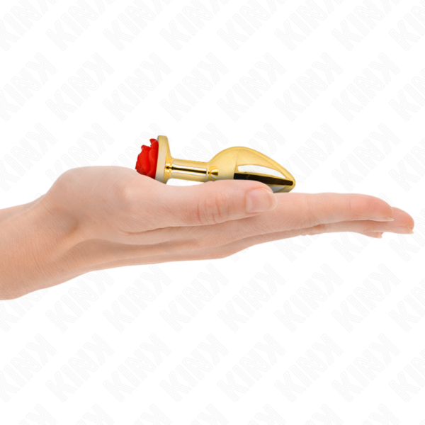 Kink - plug anal dorado rosa roja talla s