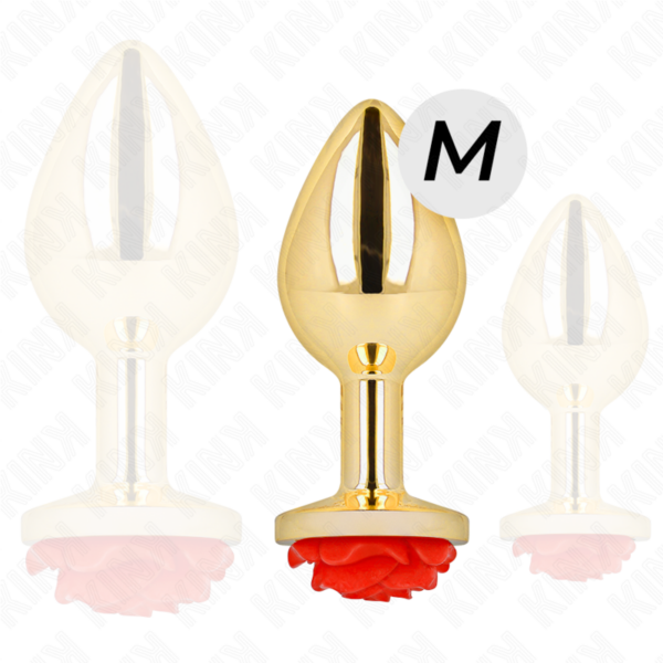 Kink - plug anal dorado rosa roja talla m