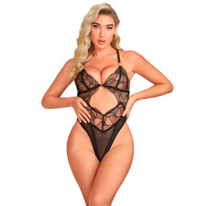 Subblime - 955229 body transparente con encaje hueco negro l/xl