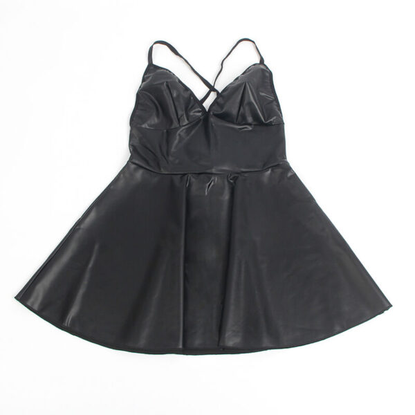 Subblime - 955380 vestido con tirantes de cuero negro l/xl