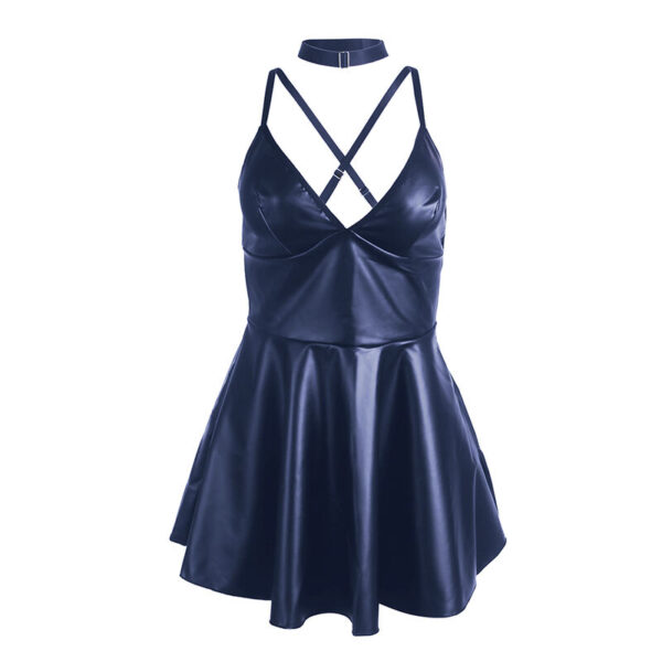 Subblime - 955427 vestido con tirantes de cuero azul l/xl
