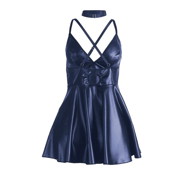 Subblime - 955427 vestido con tirantes de cuero azul l/xl