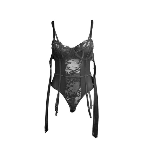 Subblime - 955496 body de encaje con lazos y ligas negro s/m