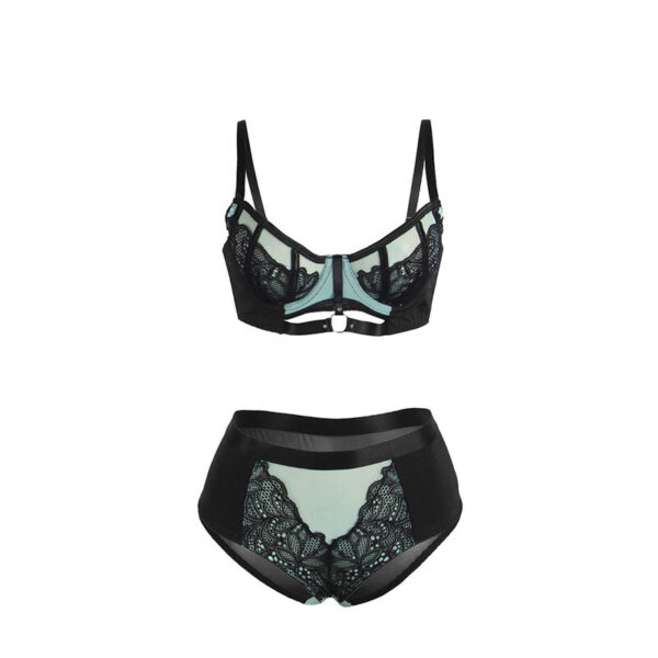 Subblime - 955564 conjunto sujetador con cremallera de malla de charol verde l/xl