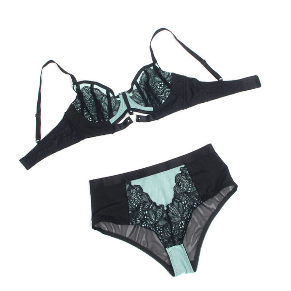Subblime - 955564 conjunto sujetador con cremallera de malla de charol verde l/xl