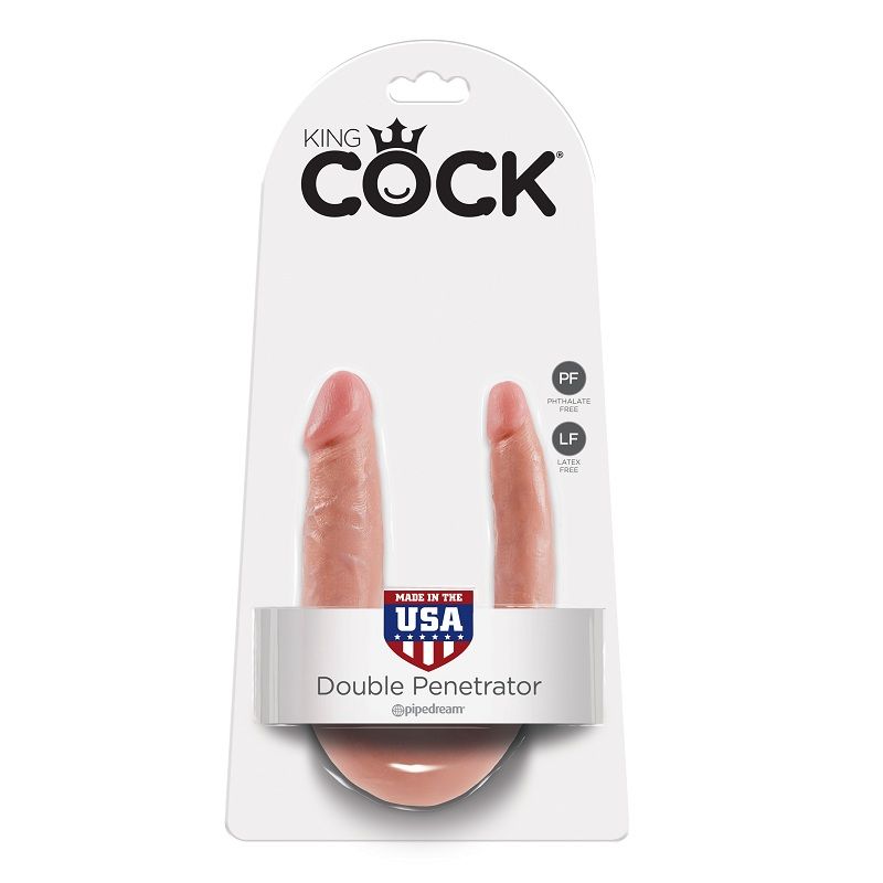 King cock dildo doble penetraci?n 12.7cm natural