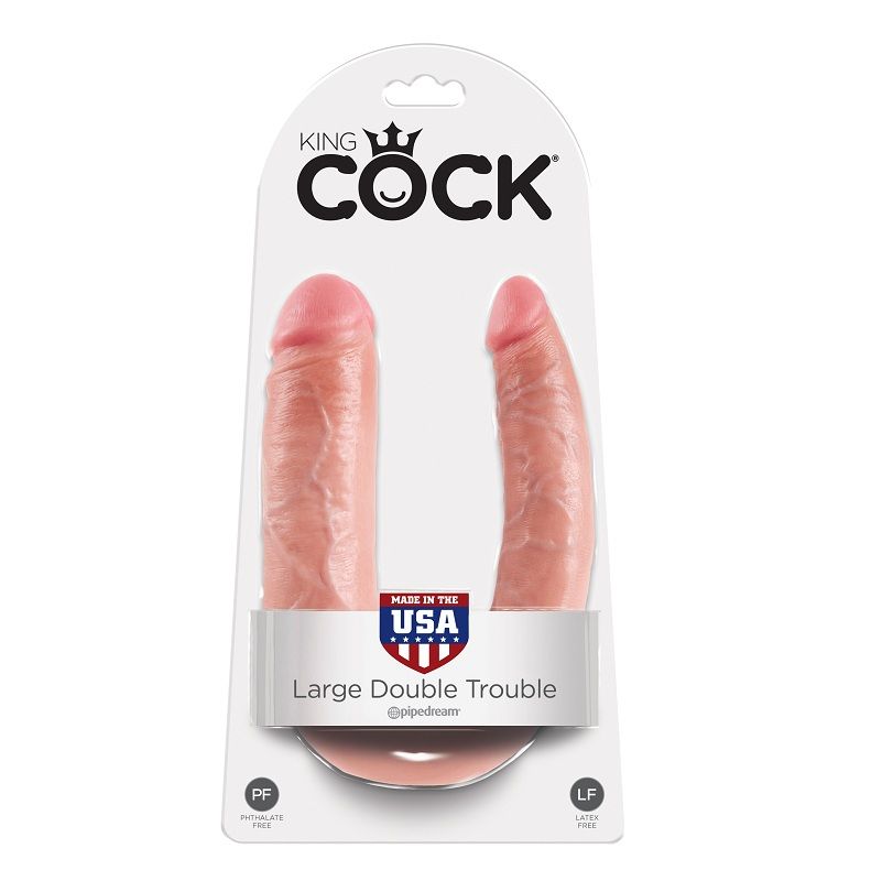King cock dildo doble penetraci?n 17.8 cm natural