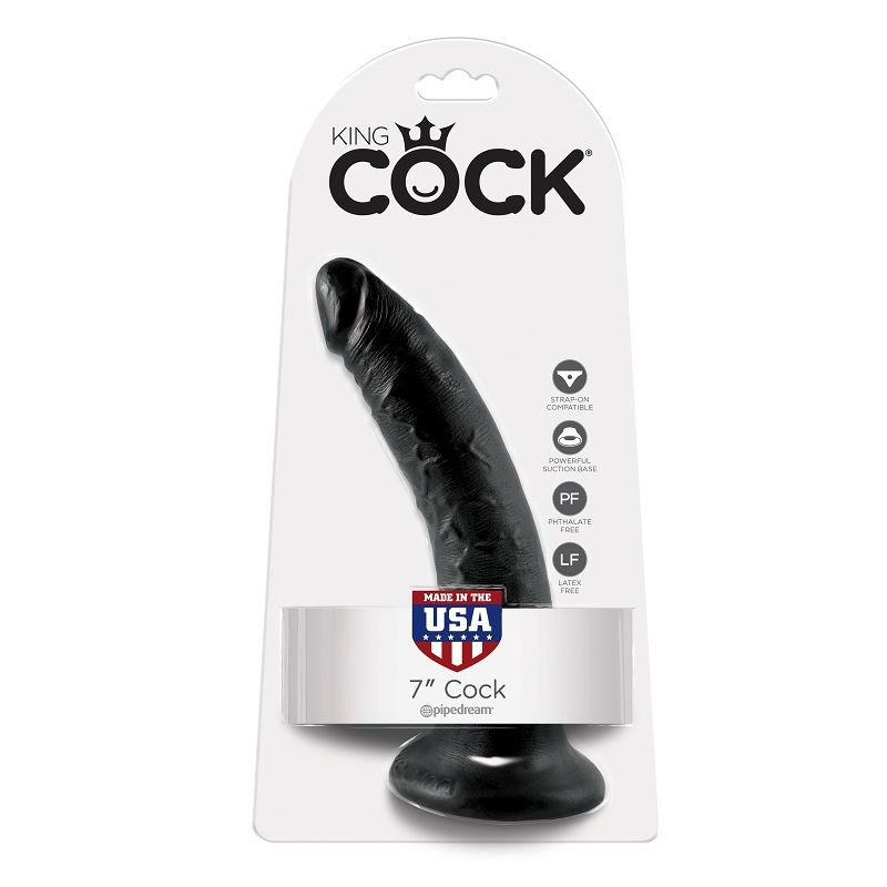 King cock - 7 pene negro 17.8 cm