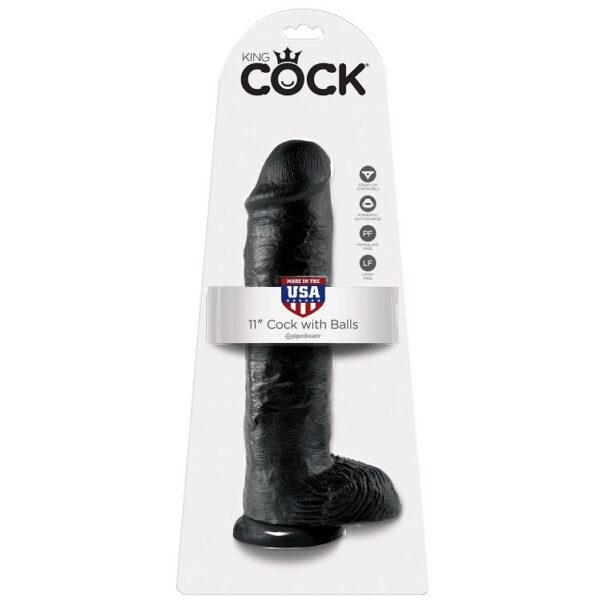 King cock - 11 pene realistico negro 28 cm