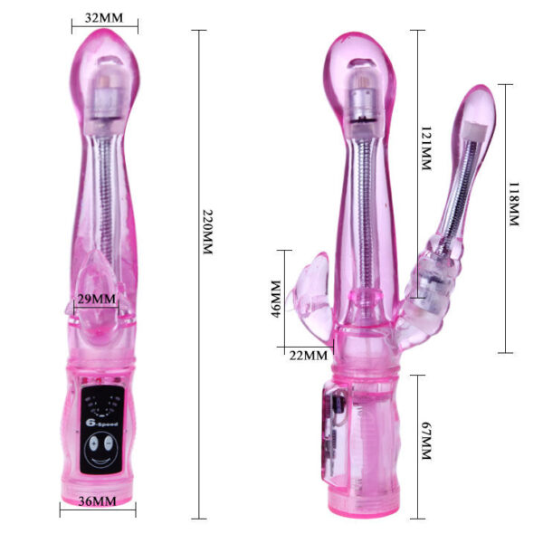 Vibrador flexible con estimulador anal