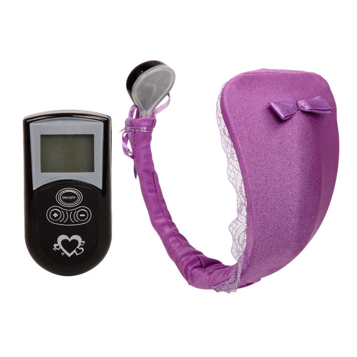 Tanga con vibrador con control remoto lila