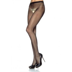 Leg avenue panties de nylon con abertura en la entrepierna negro