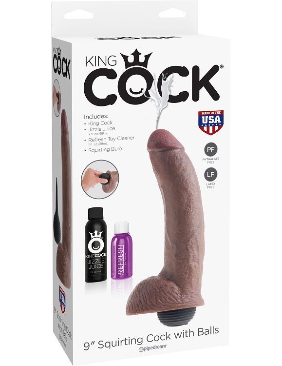 King cock - pene realistico eyaculador marron 22.86 cm