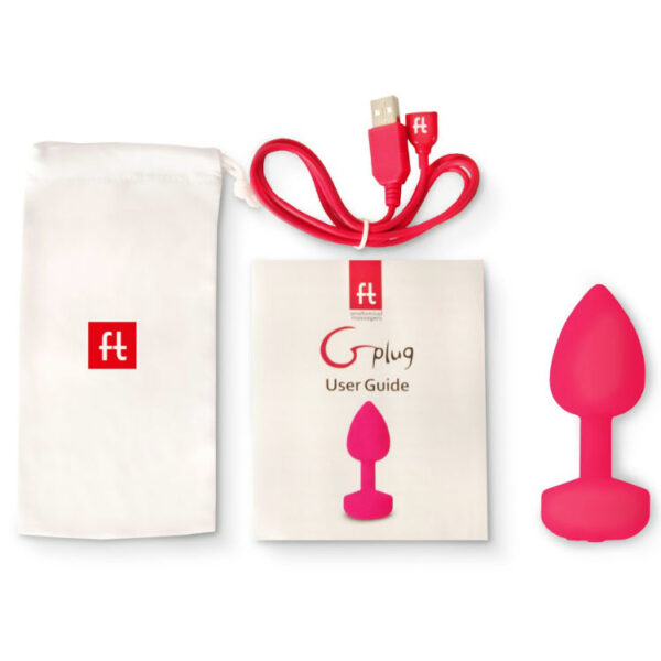 Funtoys gplug anal vibrador recargable grande rosa neon 3.9cm