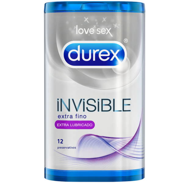 Durex invisible extra lubricado 12 uds